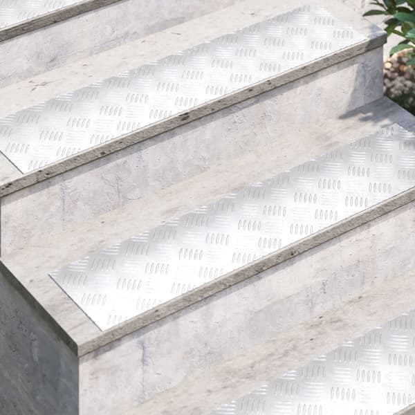 Trappsteg Rektangulär 4 pcs Silver 90 x 20 cm Aluminium