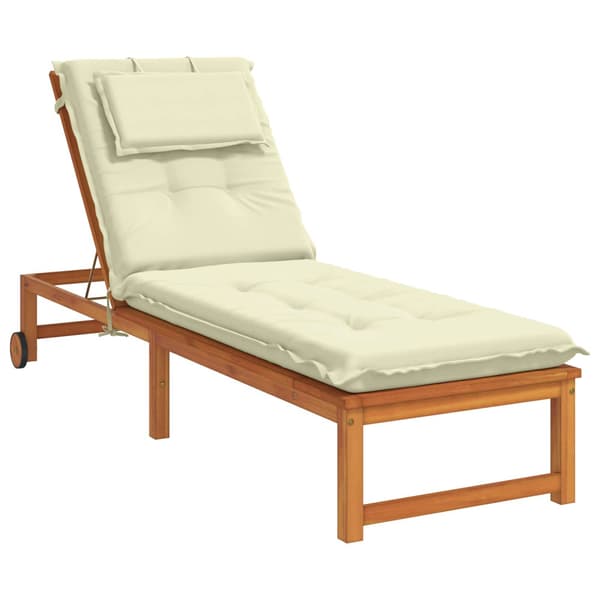 Solstol Kudde GEMERT 100% Polyester Gräddvit 190 x 60 x 9 cm