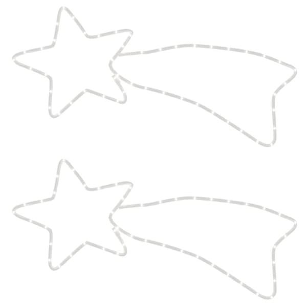 Julstjärna komet-figurer 2 st med 48 LED varmvit 65x28 cm