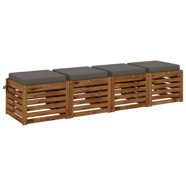4-delade Sittdynor SOEST 4 st 100% Polyester Grå 45 x 45 x 7 cm