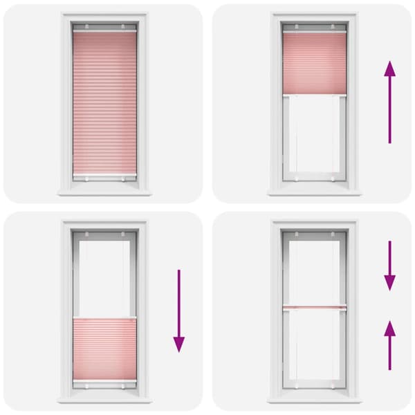 Plisserad persienn rosa 55x100cm tyg bredd 54,4cm polyester