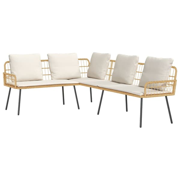 Trädgårdsoffset 2 pcs Beige konstrotting