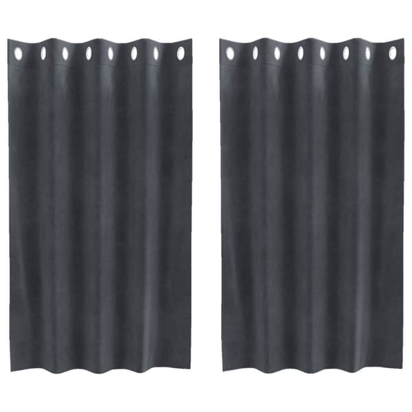 Mörkläggningsgardiner 2 st Ljusgrå 140 x 140 cm Sammet