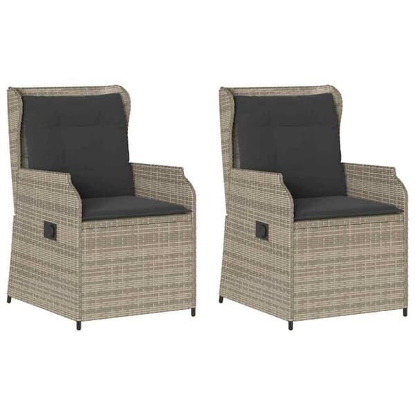 Trädgårdsbänk 2 pcs Ljusgrå konstrotting