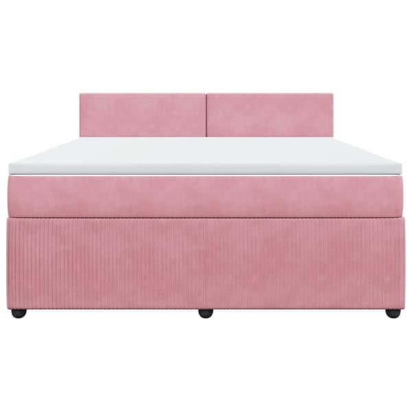 Ramsäng med madrass rosa 180x200 cm sammet
