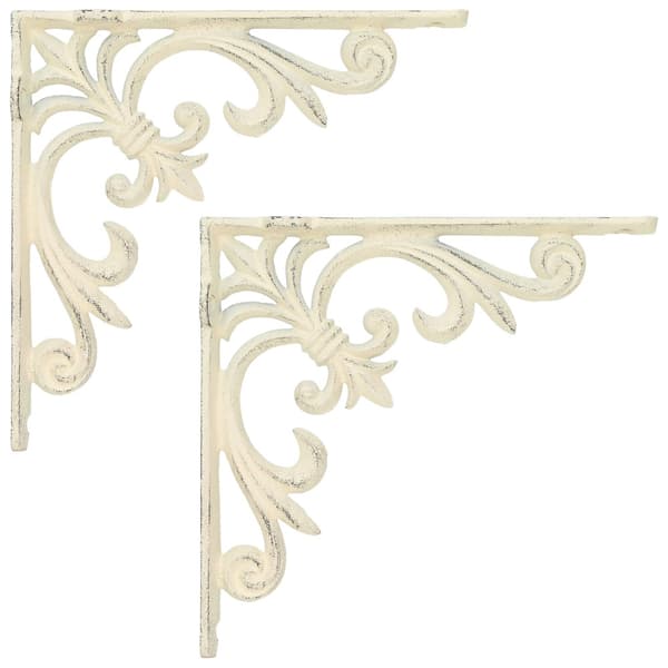 Hyllkonsoler 2 st Antikvit 14,5 x 14,5 x 3 cm Stål