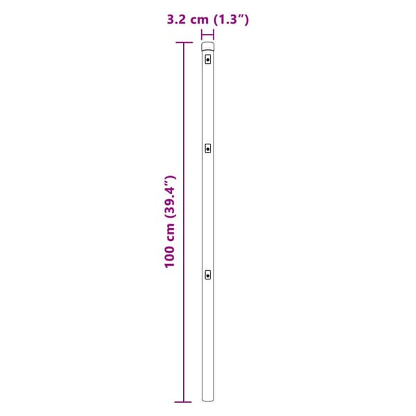 Stängselstolpe 26 pcs Grå 3,2 x 3,2 x 100 cm