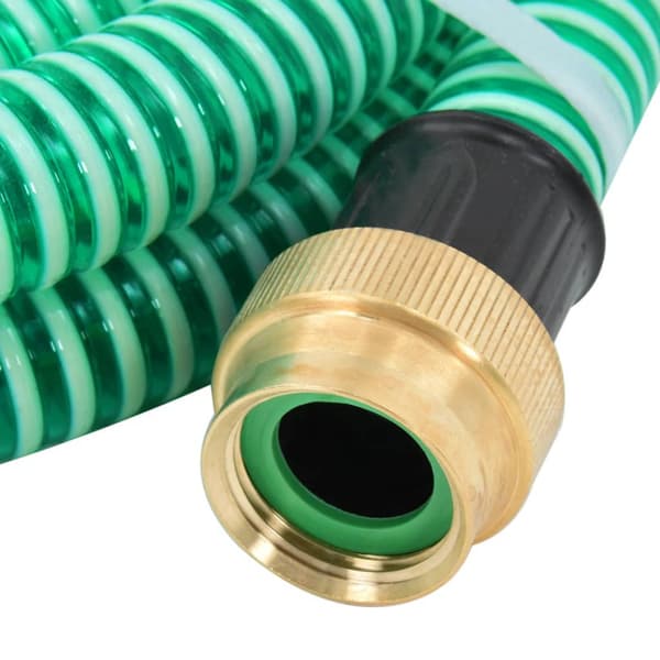 Sugslang med kopplingar mässing grön 1,1" 15 m PVC