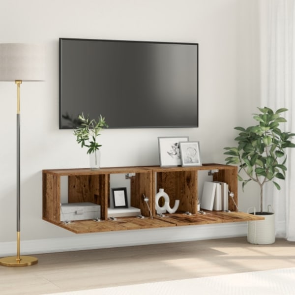 TV-skåp set Gammalt trä Massivt återvunnet trä Medium TV-skåp