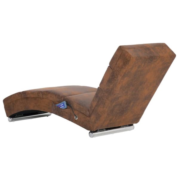 Massageschäslong brun konstmocka