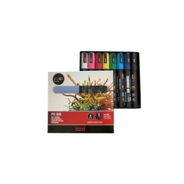 Märkpenna UNI Posca PC-5M 8 färger/fp