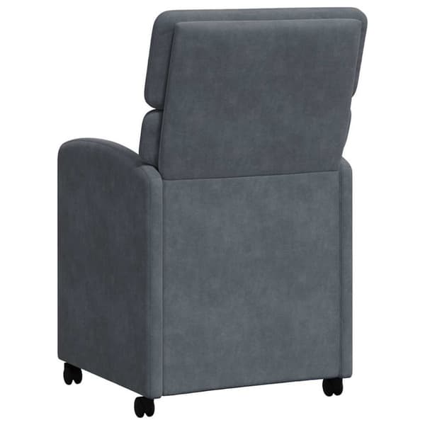 Matstolar med hjul 2 pcs Mörkgrå 58 x 65 x 98 cm Sammet