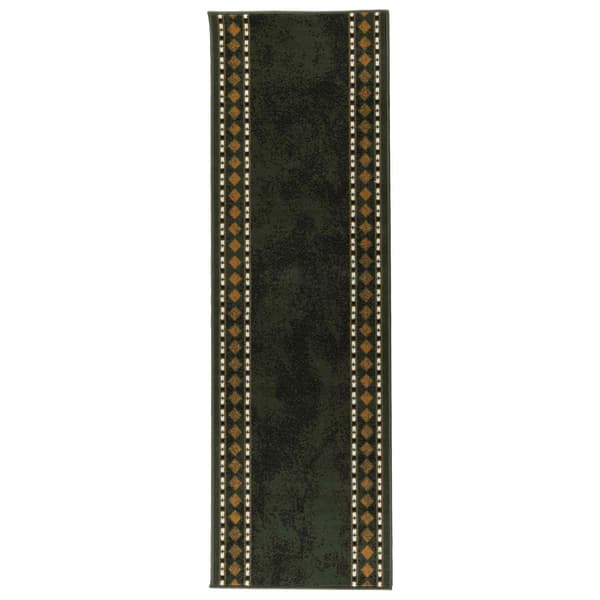 Runner-matta FLORNES Vävd Grön Diamanter 80 x 300 cm PP 7 mm