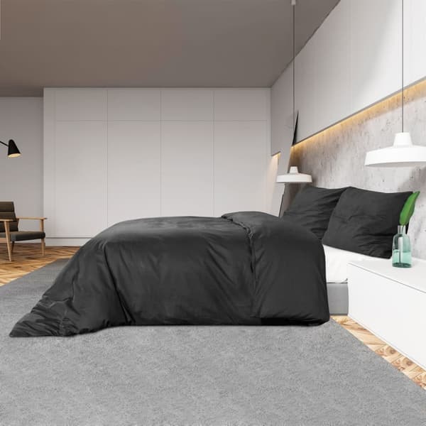 Bäddset svart 225x220 cm bomull