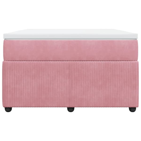 Ramsäng med madrass rosa 120x200 cm sammet