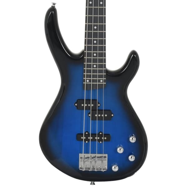 Elektrisk basgitarr för nybörjare med väska blå&svart 4/4 46"