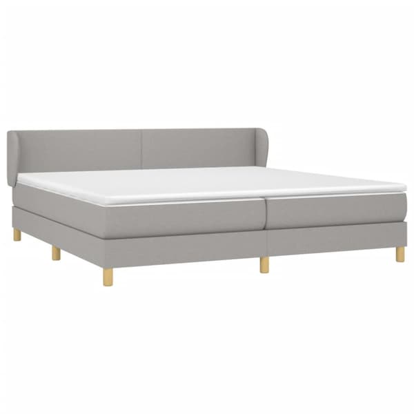 Ramsäng med madrass ljusgrå 200x200 cm tyg