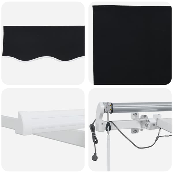 Utfällbar markis Svart 400 × 300 cm Polyester och metall