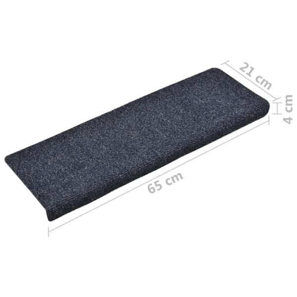 Trappmattor självhäftande 5 st 65x21x4 cm antracit rektangulär kant