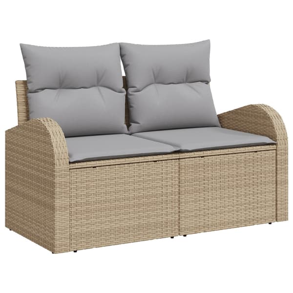 Trädgårdsoffset med kudde med lagring 8 pcs Beige och Ljusgrå