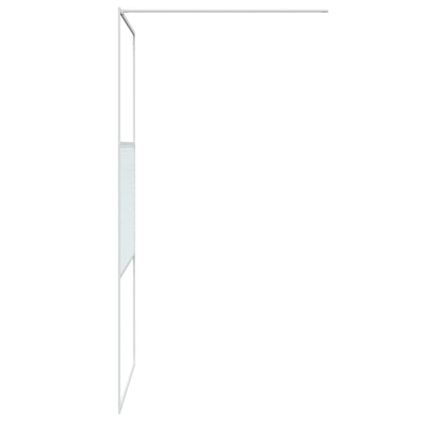 Duschvägg vit 100x195 cm klart ESG-glas