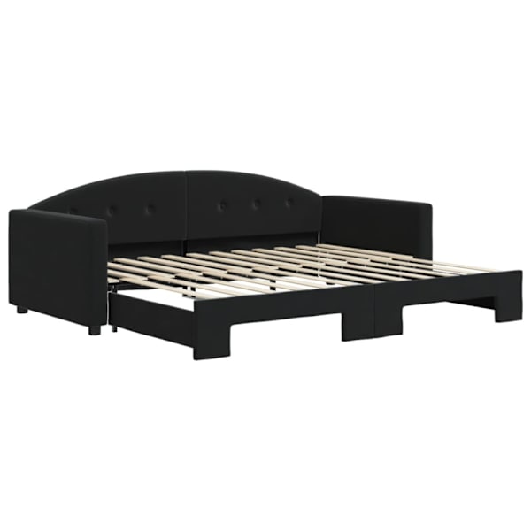 Dagbädd utdragbar svart 90x200 cm sammet