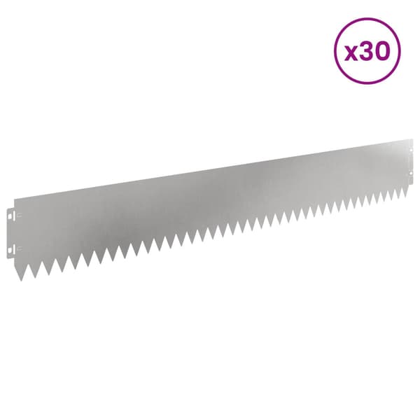 Kant för gräsmatta 30 pcs 103 x 15 cm Stål Silver