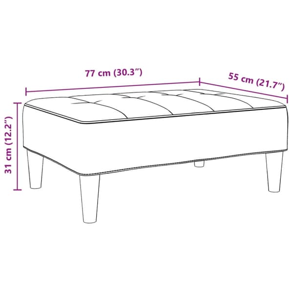 Fotpall Ljusgrå 77x55x31 cm sammet