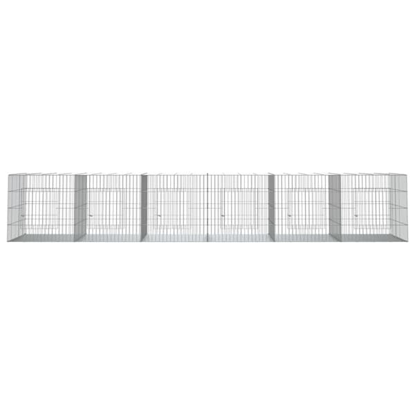 Kaninhage 6 paneler 327x79x54 cm galvaniserat järn
