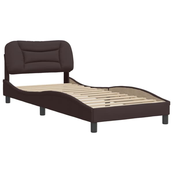 Bed Frame without Mattress "Hvar" Dark Brown 90x200 cm Fabric