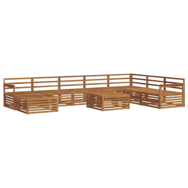 Utomhussoffset 9 pcs Naturfärg Massivt Akaciaträ