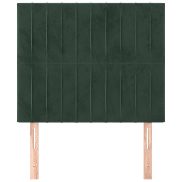 Sänggavel mörkgrön 100x5x118/128 cm sammet