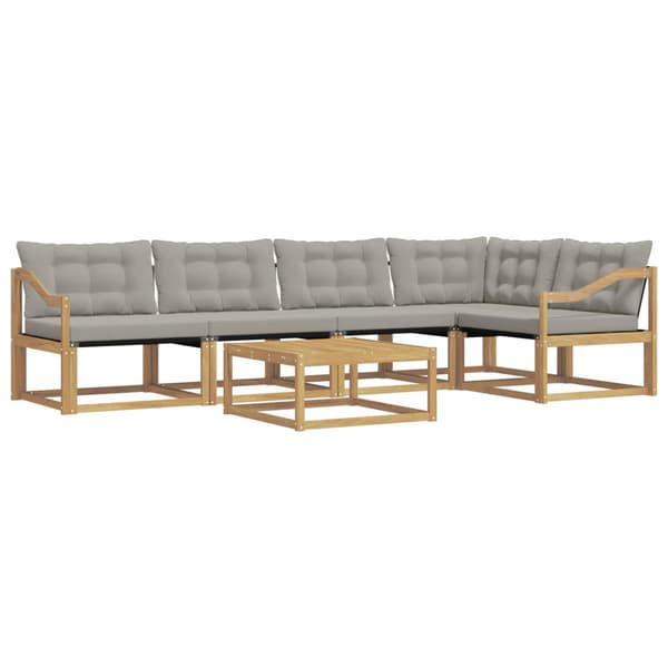 Utomhussoffset 6 pcs Vit och ljusgrå 79 x 79 x 37 cm