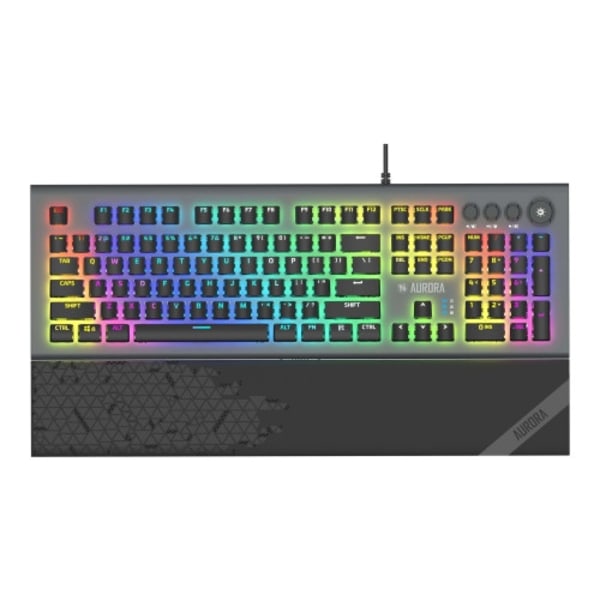 iBOX Aurora K-5 - tangentbord - QWERTY - svart, silver Inmatningsenhet