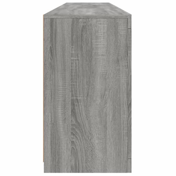 Skänk med LED-belysning grå sonoma 181,5x37x67 cm