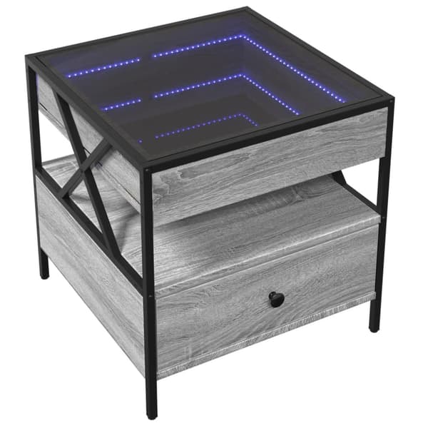 Soffbord med Infinity LEDs grå sonoma 50x50x51 cm