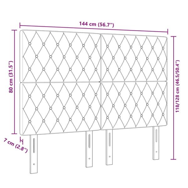 Huvudgavel Mörkgrå 144 cm Sammet