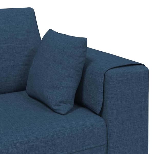 Soffa med kudde Blå 250 x 77 x 76 cm tyg