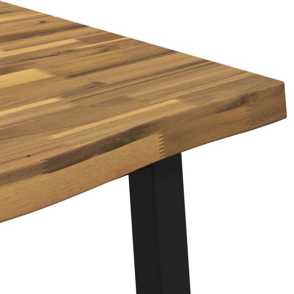 110 x 55 x 75 cm Massivt Akaciaträ Vit och svart Rektangulär