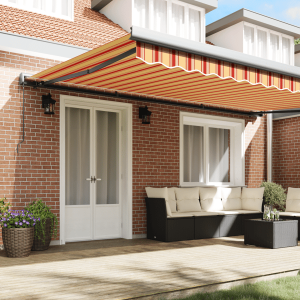 Utdragbar markis Gul och Orange 500 × 300 cm