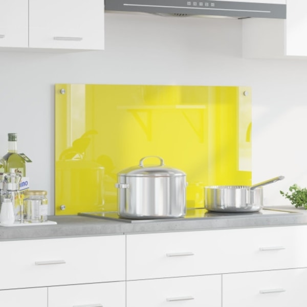 Kök Splashback Gul 90x50x0,6 cm Härdat Glas