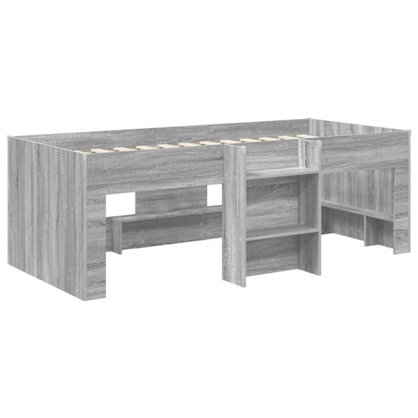 Barns hög sängram 2 pcs Grå Sonoma 203 x 101,1 x 68,5 cm