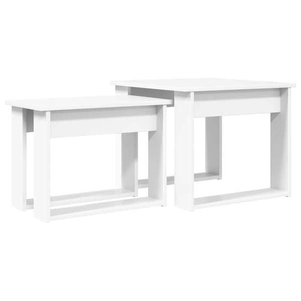 Kaffebordsset 2 pcs Vit Konstruerat trä