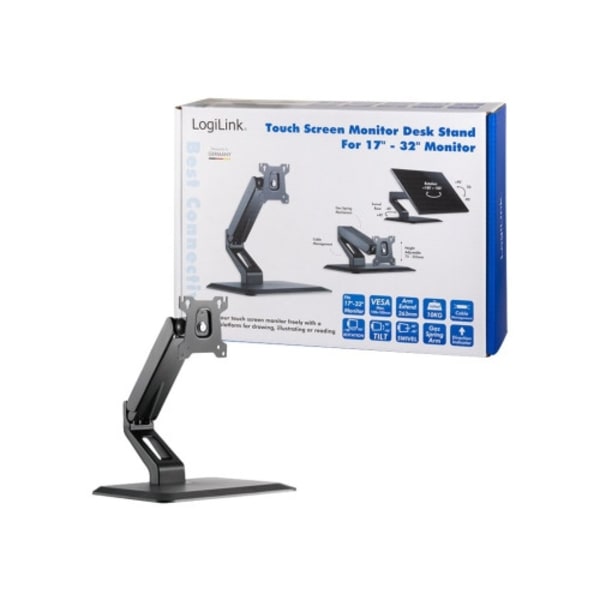 LogiLink ställ - justerbar arm - för LCD-display - svart Svart