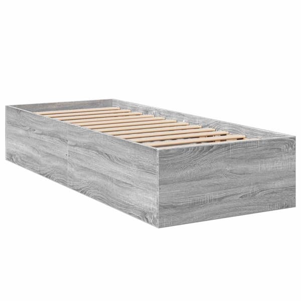 Golvsängsram Grå Sonoma 80 x 200 cm Konstruerat trä