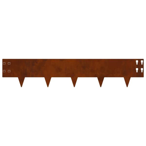 Kant för gräsmatta 10 pcs 100 x 20 cm Stål Rostig
