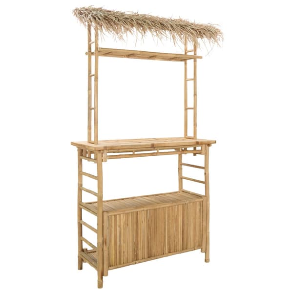 Utebarbord och stolar 3 st Naturlig Bambu