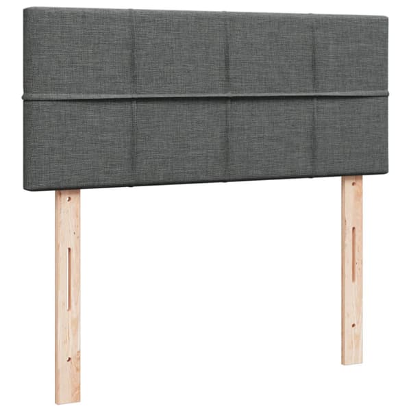 Ramsäng med madrass mörkgrå 120x200 cm tyg