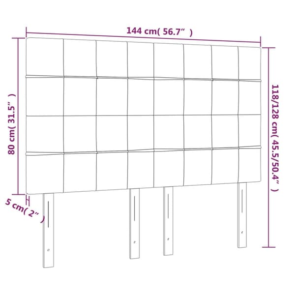 Sänggavel ljusgrå 144x5x118/128 cm sammet