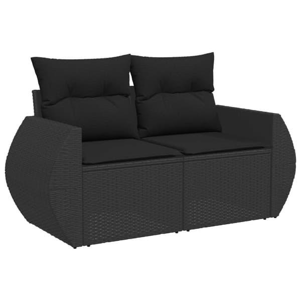Soffset 5 st Svart Poly Rattan och stål